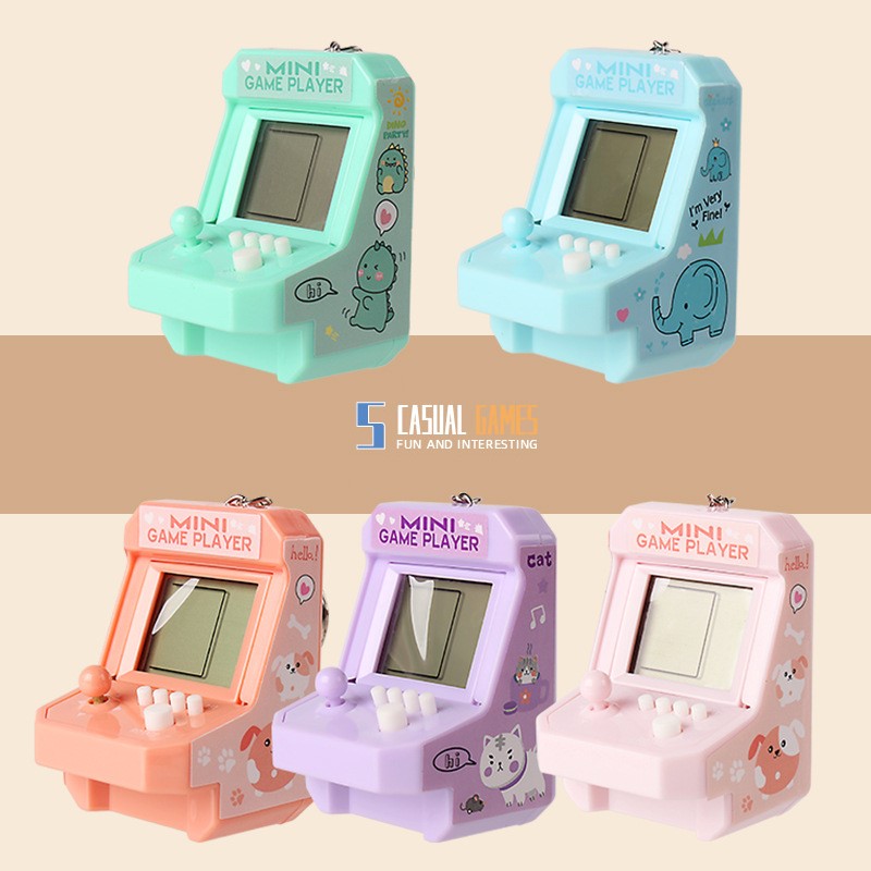 Retro Gaming Keychain - Konsol Game portabel Mini dengan gantungan