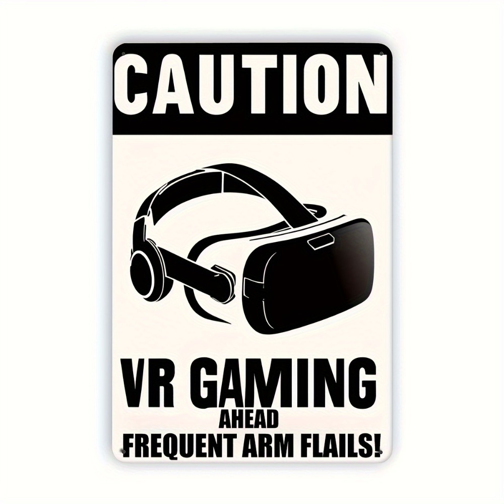 Retro Gaming In Vr - 1 Buah Papan Tanda Logam VR