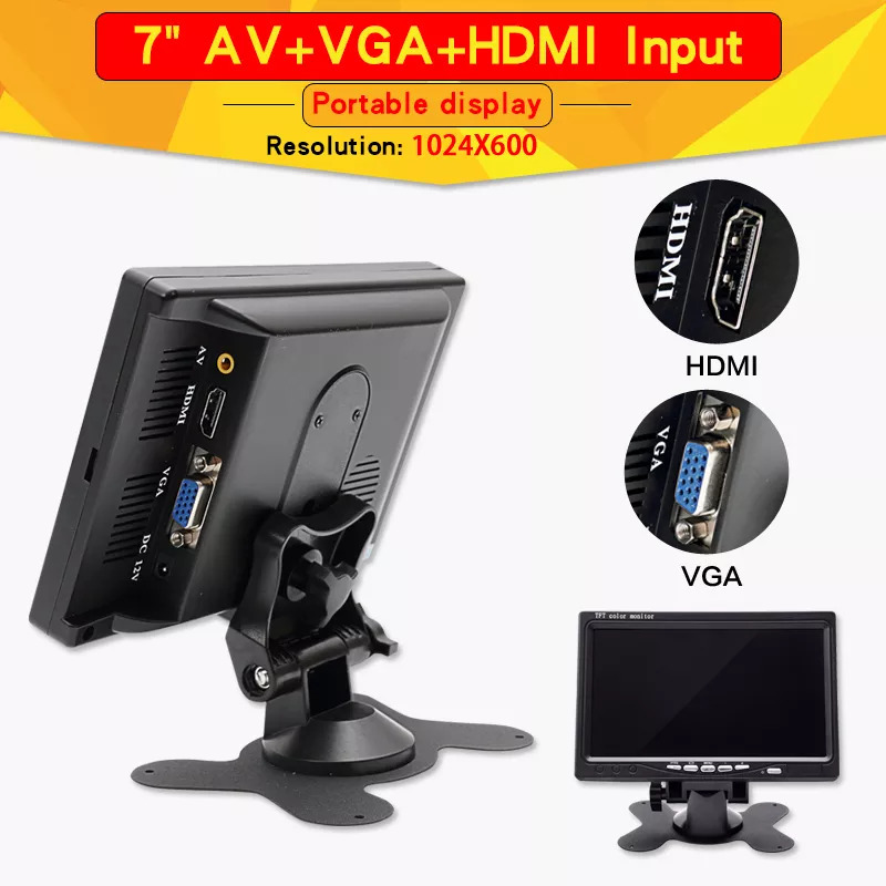 Retro Gaming Monitor - Tampilan Portabel 7 Inci Layar IPS