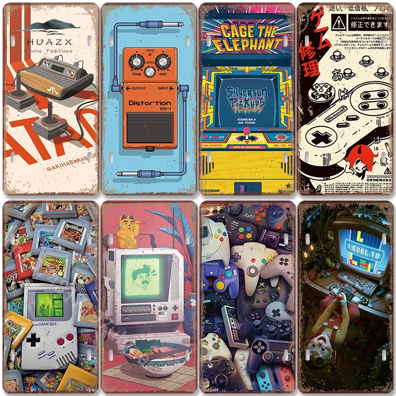 Retro Gaming For Tv - Papan Logam Vintage Bertema Game Retro,