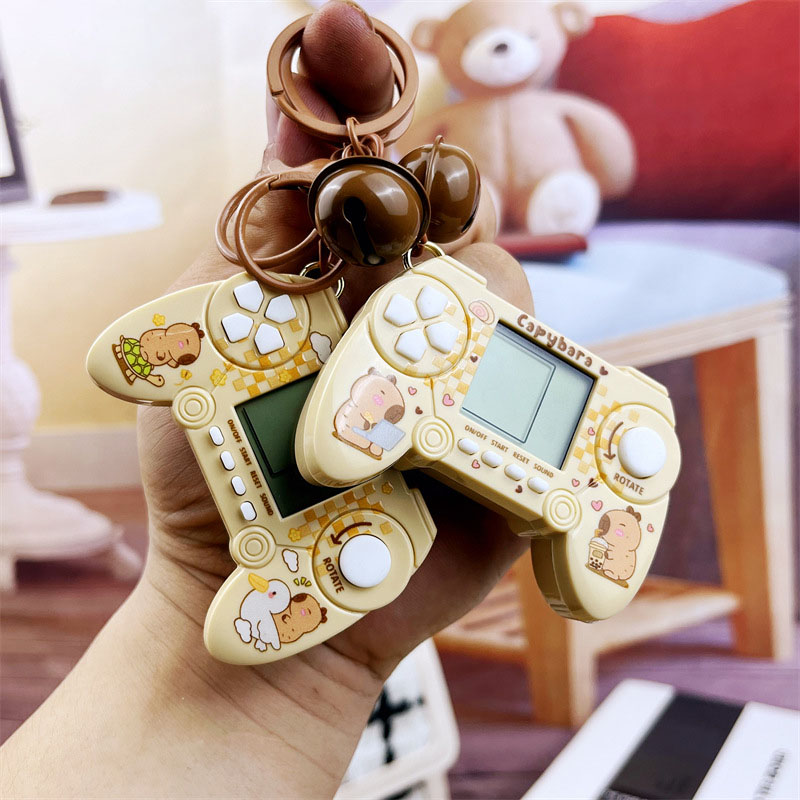 Retro Gaming Keychain - Capybara gantungan kunci mesin Game Mini