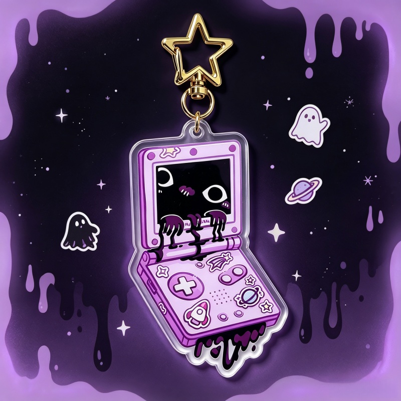 Retro Gaming Keychain - Gantungan Kunci Akrilik Konsol Game Seram,