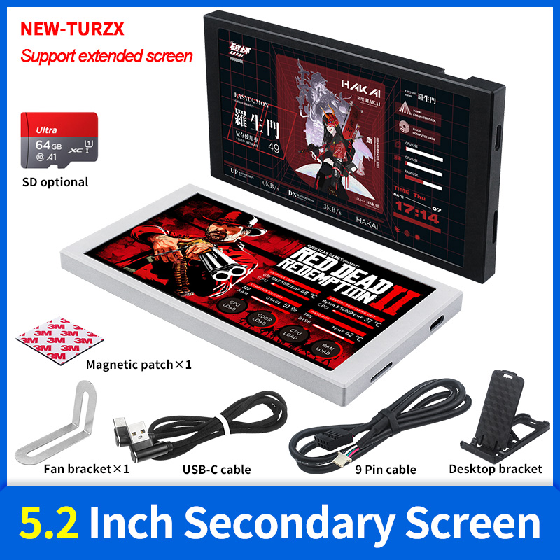Retro Gaming Monitor - Layar Sekunder IPS Tipe C Baru