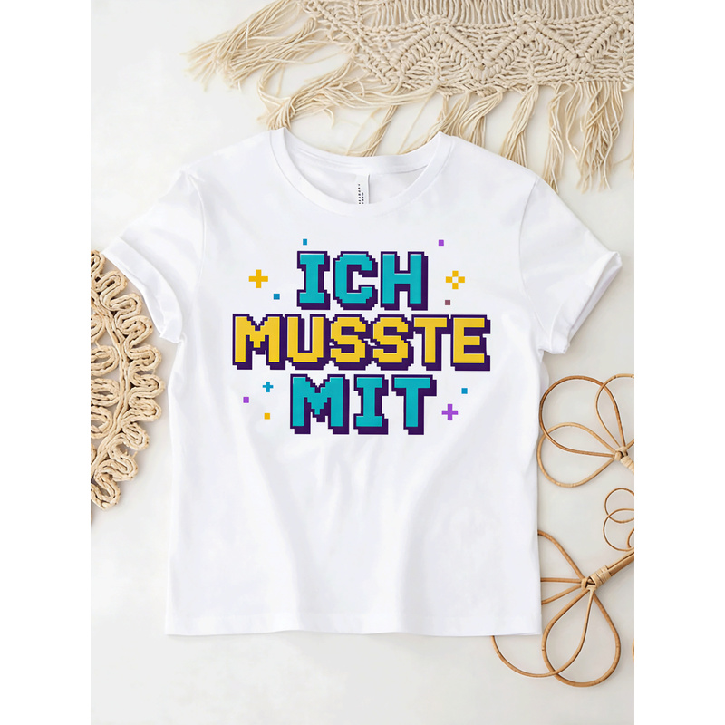 Kaos Oblong 'Ich Musste Mit Ge - Retro Gaming Font ulasan dan harga