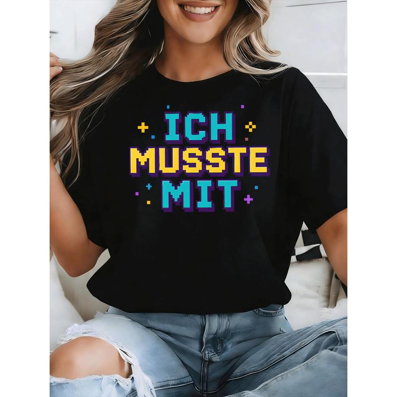 Kaos Oblong 'Ich Musste Mit Ge - Retro Gaming Font ulasan dan harga