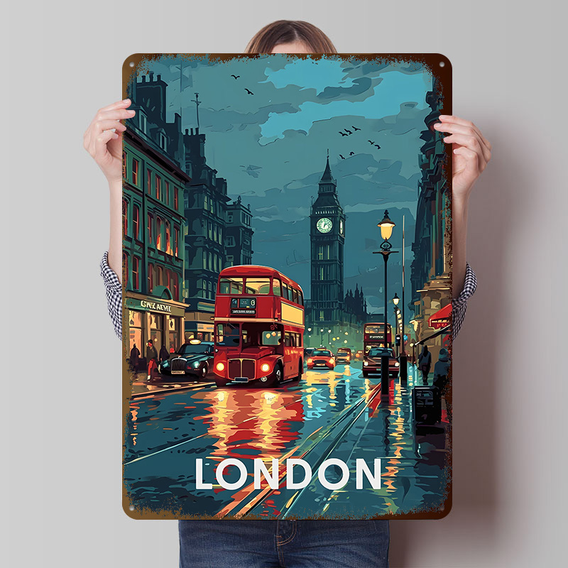 Poster Tinplate London Big Ben - Retro Gaming London ulasan dan harga