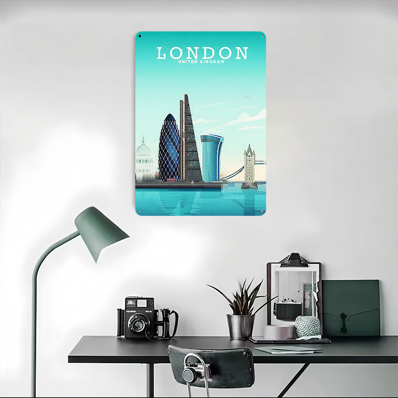Poster Logam Perjalanan London - Retro Gaming London ulasan dan harga