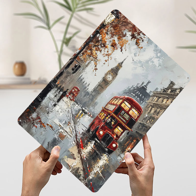 Poster Logam Bus London, Seni  - Retro Gaming London ulasan dan harga