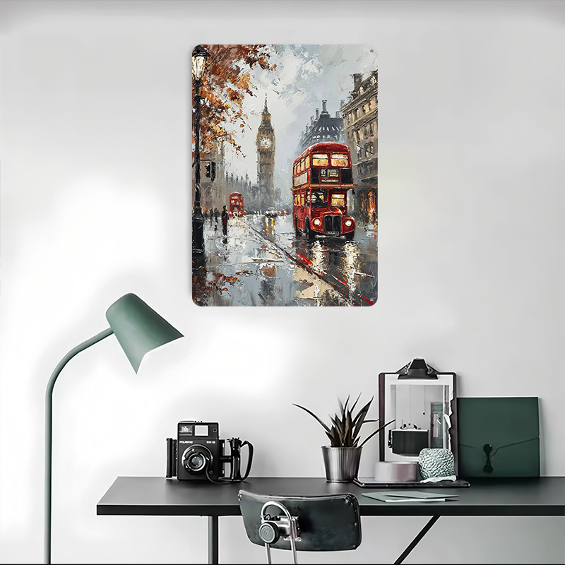Poster Logam Bus London, Seni  - Retro Gaming London ulasan dan harga