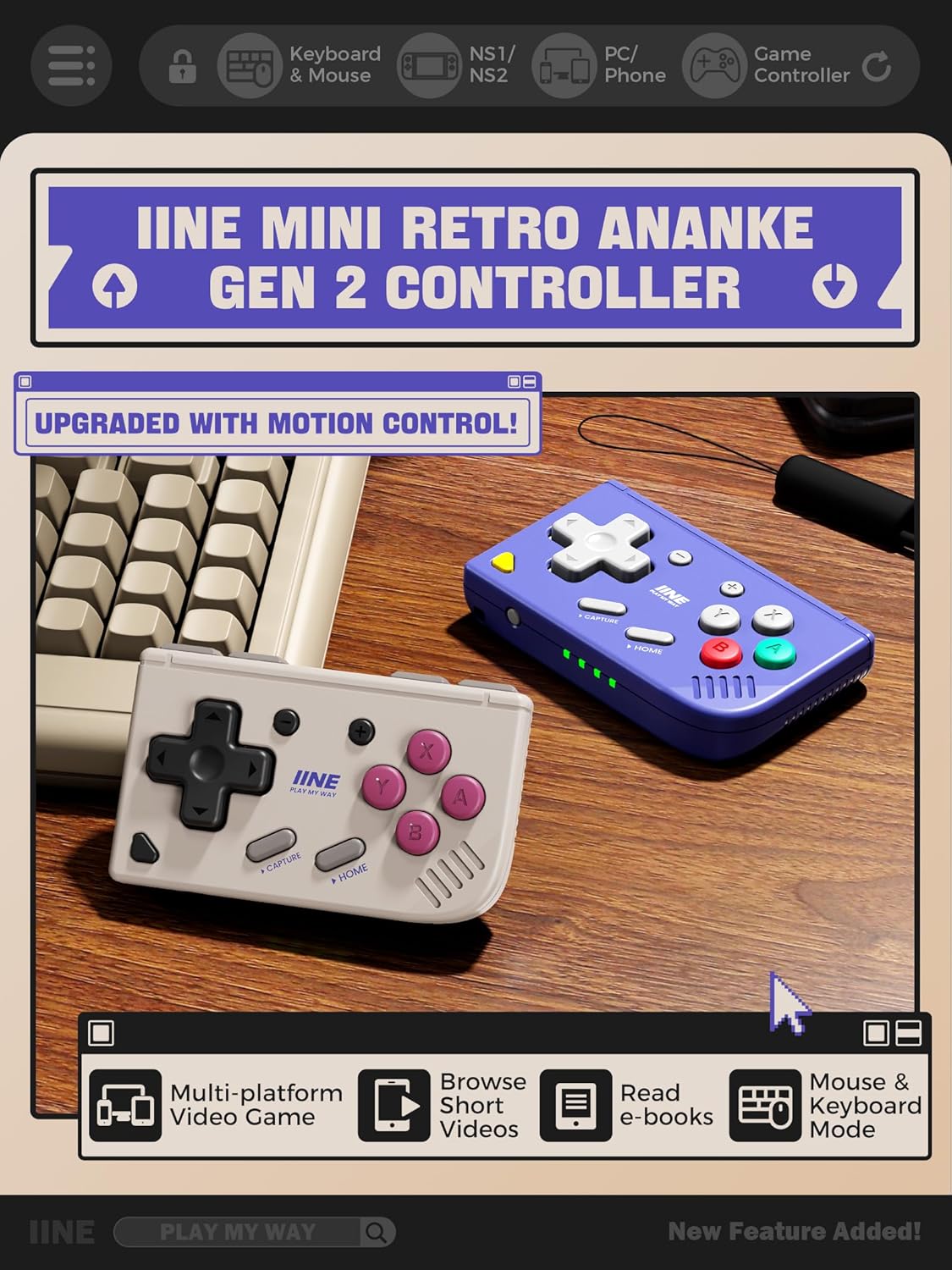 Kontroler Game Retro Mini, Kon - Retro Gaming Keychain ulasan dan harga