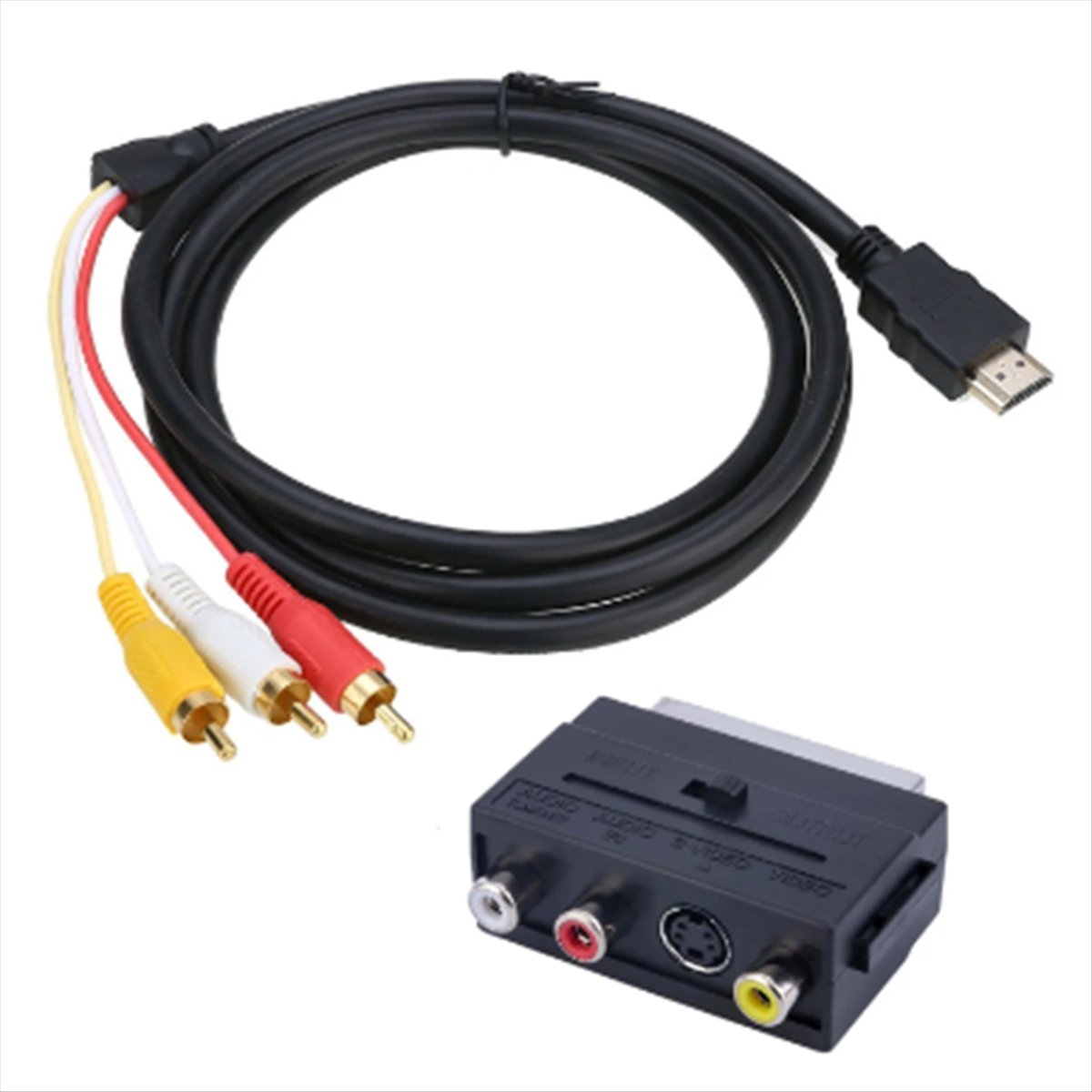 (A32M) Kabel Adaptor 2-In-1 HD - Scart To Hdmi ulasan dan harga