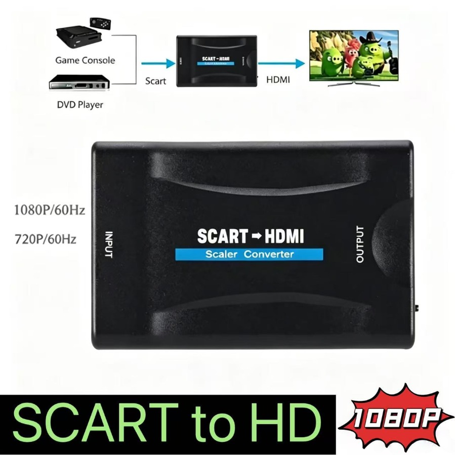 Konverter Video Audio Adaptor  - Scart To Hdmi ulasan dan harga