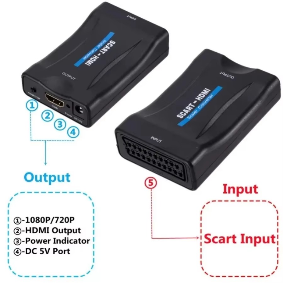 Konverter Video Audio Adaptor  - Scart To Hdmi ulasan dan harga