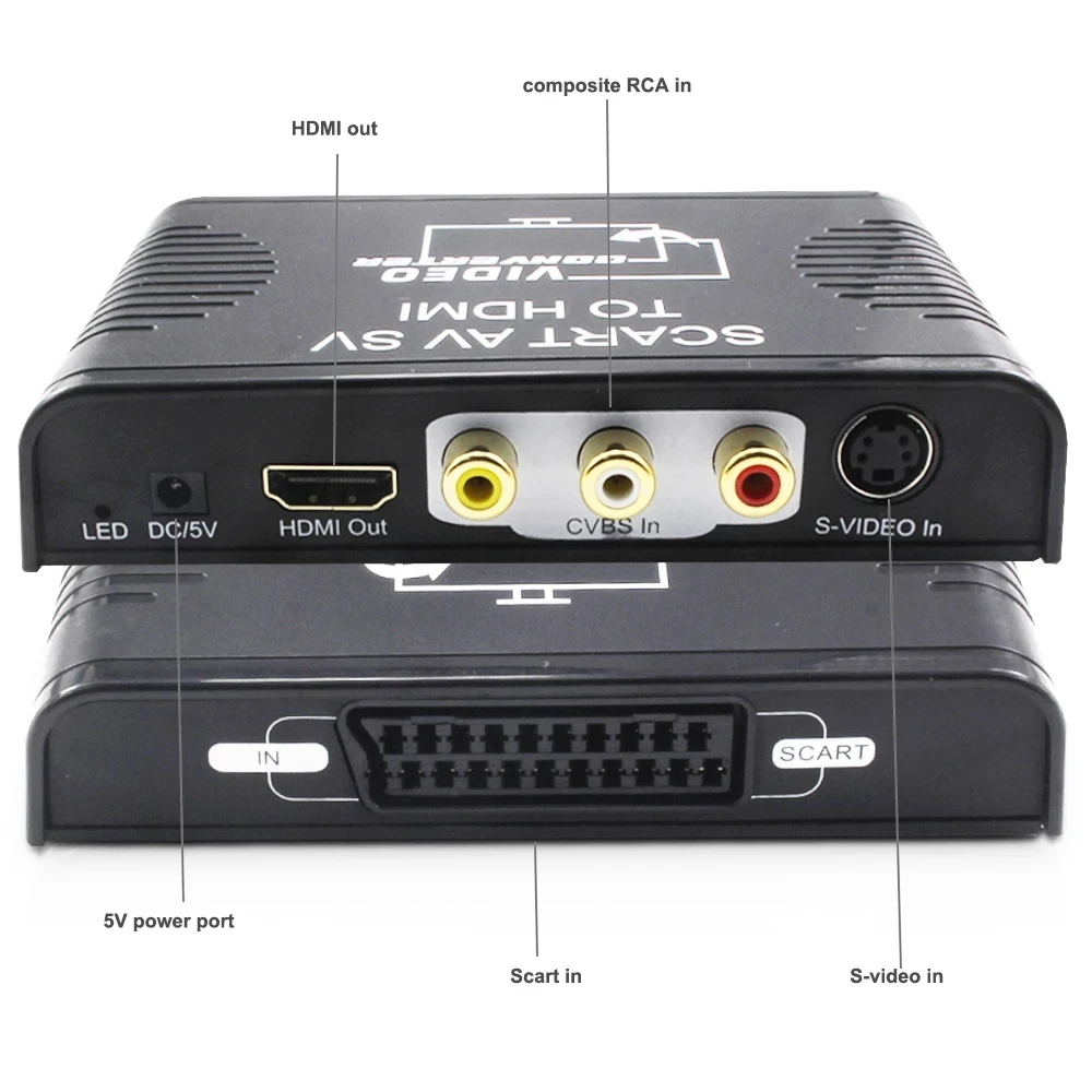 S-video komposit AV Scart ke H - Scart To Hdmi ulasan dan harga