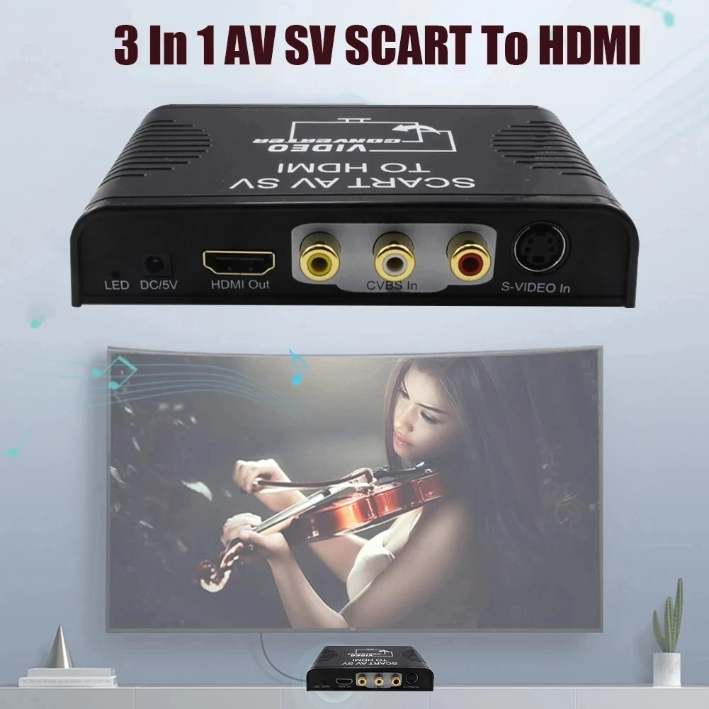 S-video komposit AV Scart ke H - Scart To Hdmi ulasan dan harga